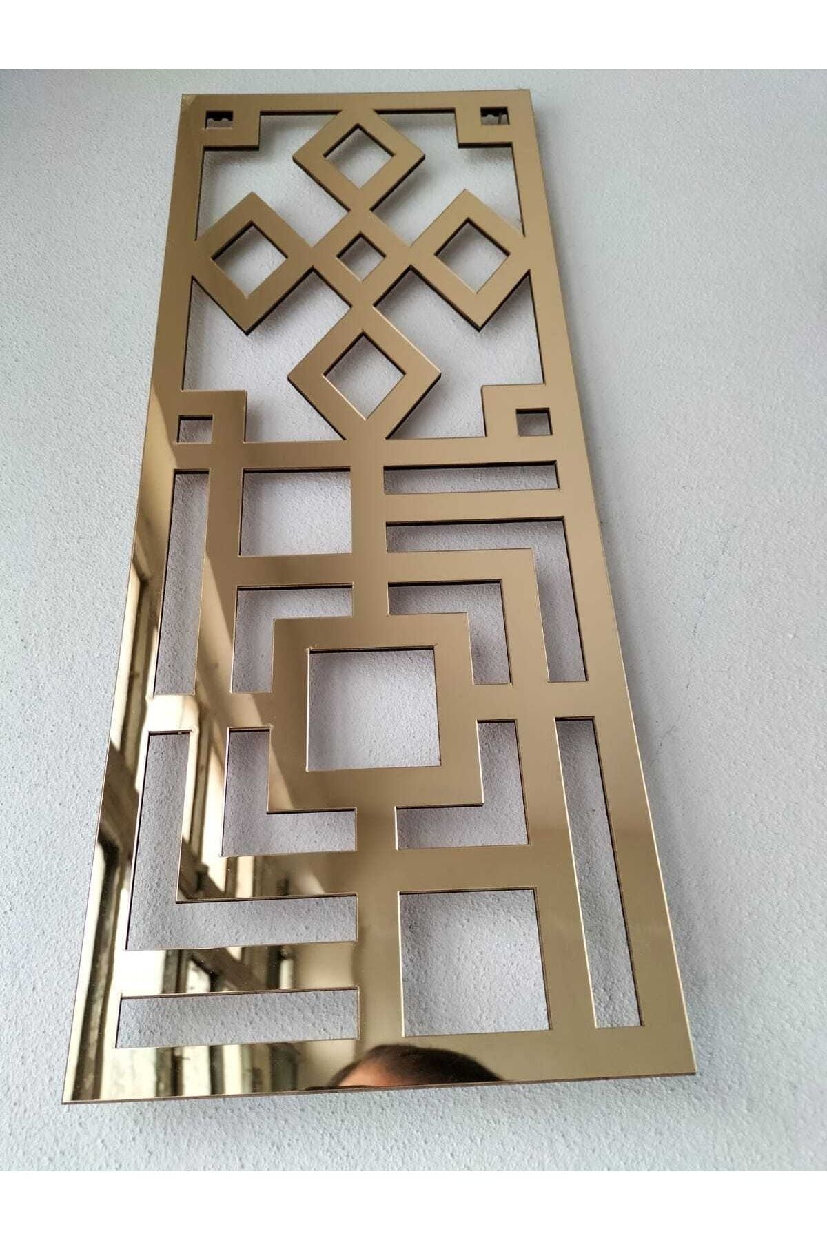 Palm Decor Roma Rakamlı Modern & Şık Tasarım Mdf Üzeri Gold Renk Aynalı Pleksi 3lü Duvar Saat Seti 40x40 4