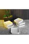 COOKCASE Ceramic Square Plate Set of 6 10cm 1