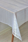 DedeEvTekstil Pvc Transparent Coated Wipeable Tablecloth Woven Straw 1