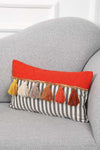 Aisha's Design Rectangular Colorful Tassel Pillow Cover, Orange - Zigzag Pattern, K-210 2