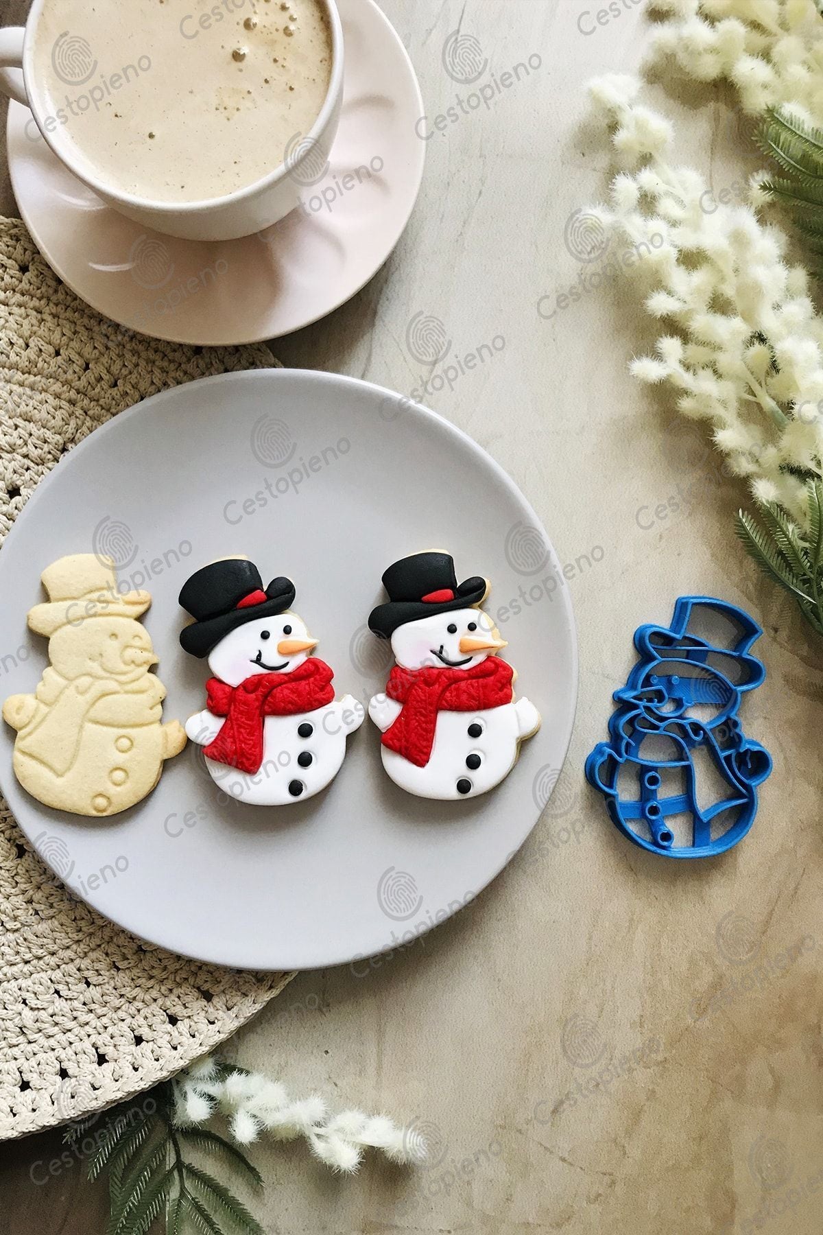 CESTOPİENO Blue Snowman Cookie Cutter 2