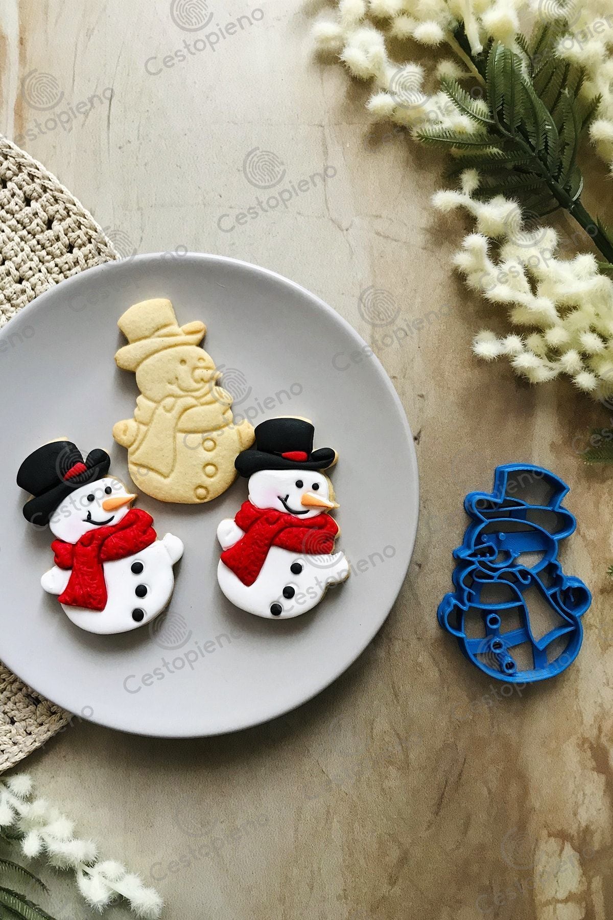 CESTOPİENO Blue Snowman Cookie Cutter 3