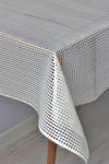 DedeEvTekstil Pvc Transparent Coated Wipeable Tablecloth Woven Rattan 1