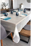 DedeEvTekstil Pvc Transparent Coated Wipeable Tablecloth Woven Rattan 5