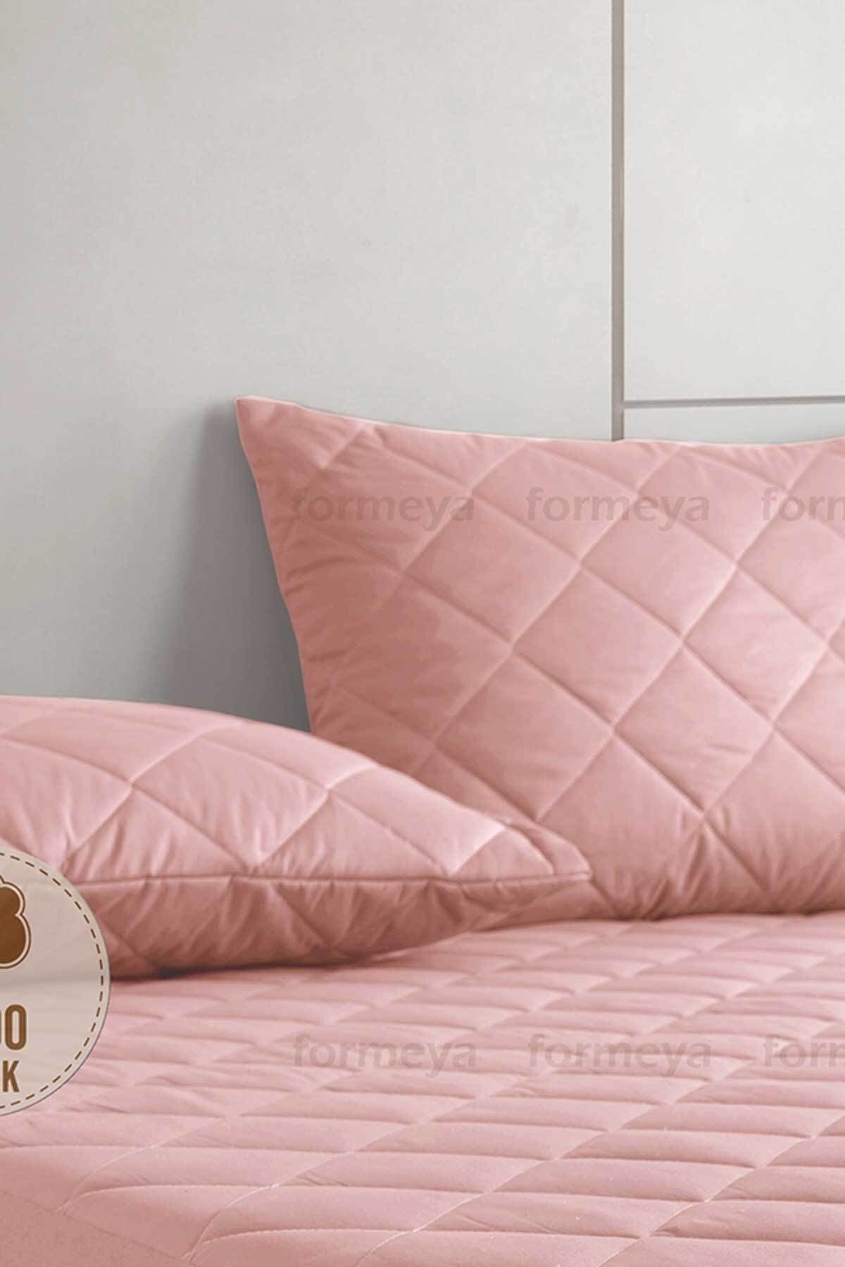 Formeya Pamukkale Alez Pudra 100% Cotton Quilted Pillow Protector 2 Pieces 2