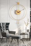 AGA KONSEPT Tiktok Plus 60 Cm Gold, Modern Decorative Pendulum Metal Wall Clock 4