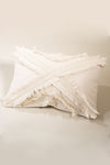 Vivamaison Single Special Design Cream Multi-Tassel Linen Cushion Pillow Case 35x55 Cm 1