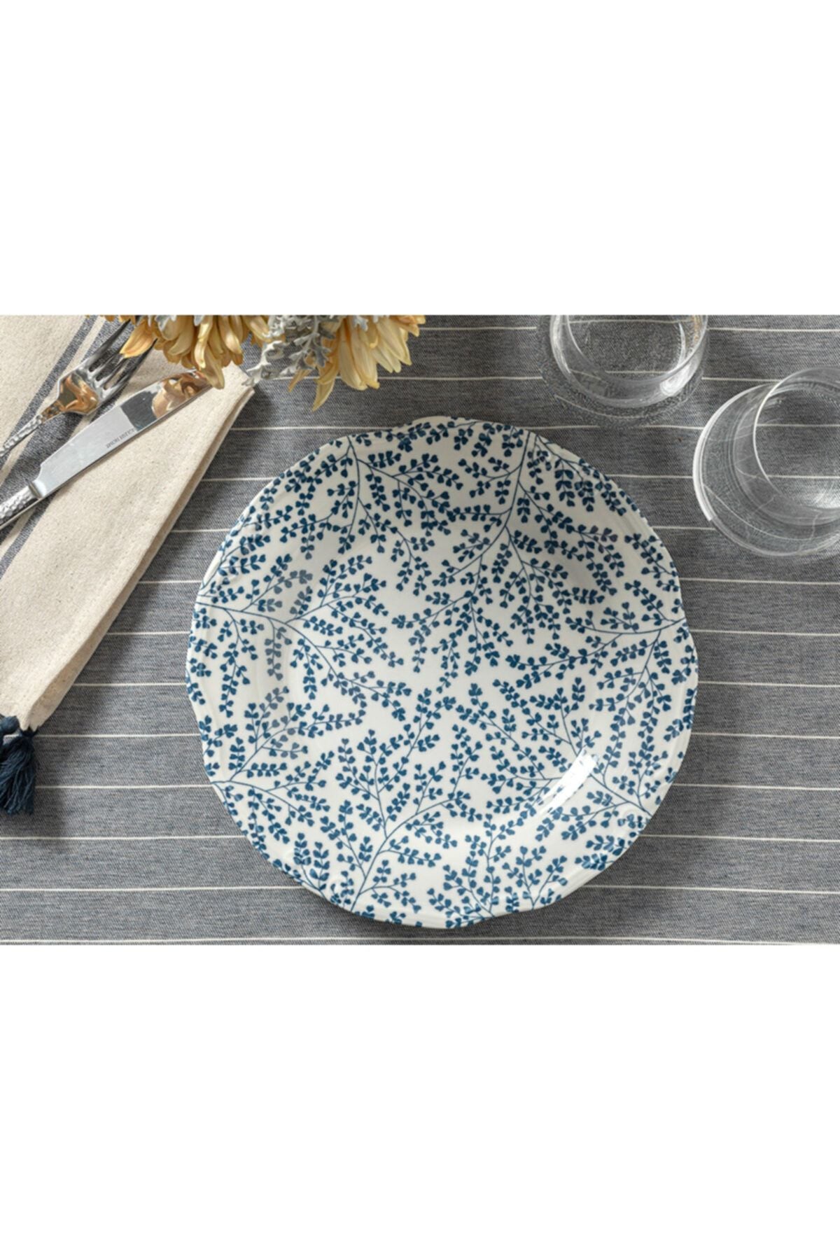 English Home Zebra Porcelain Serving Plate 26 Cm Blue 1