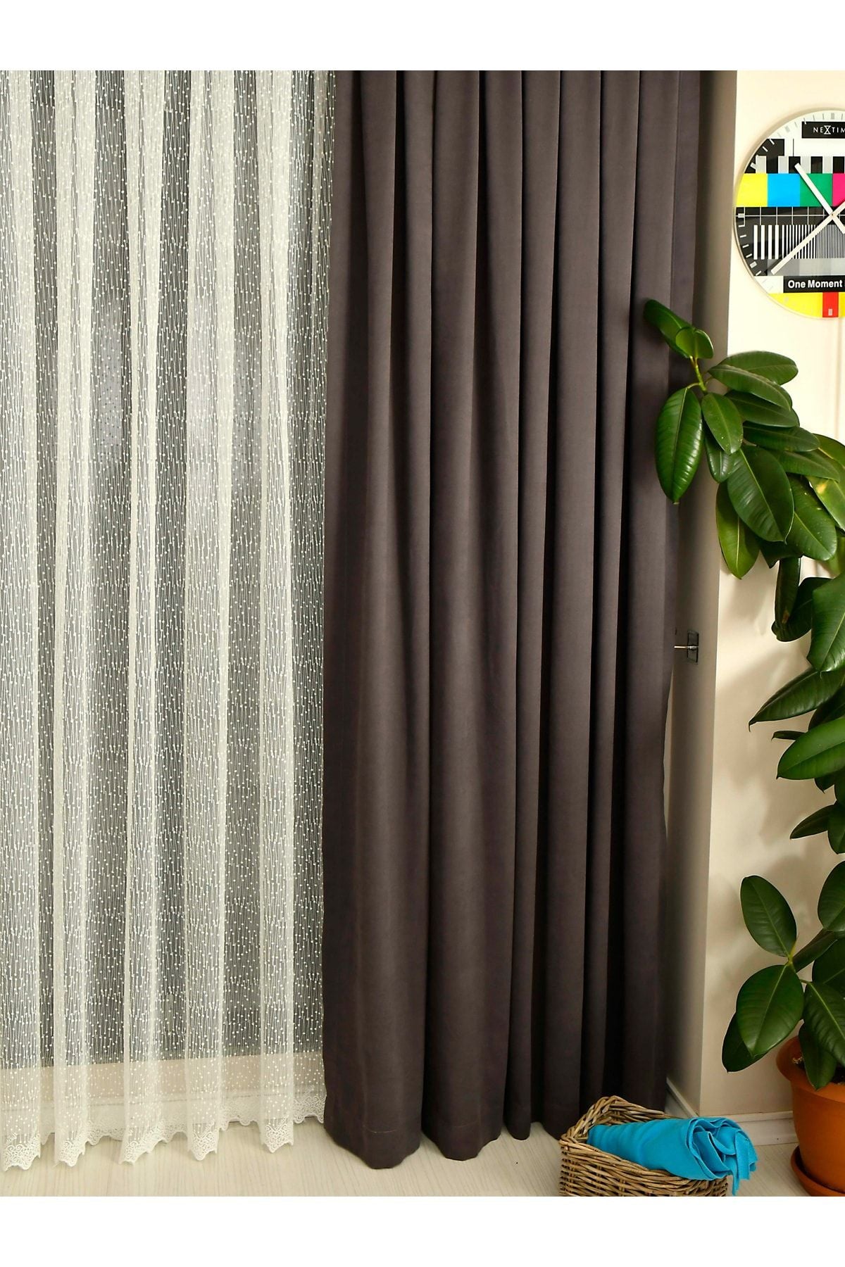 Cortibo Eko 8020 Patterned 1x2 Pleated Sheer Curtain 4