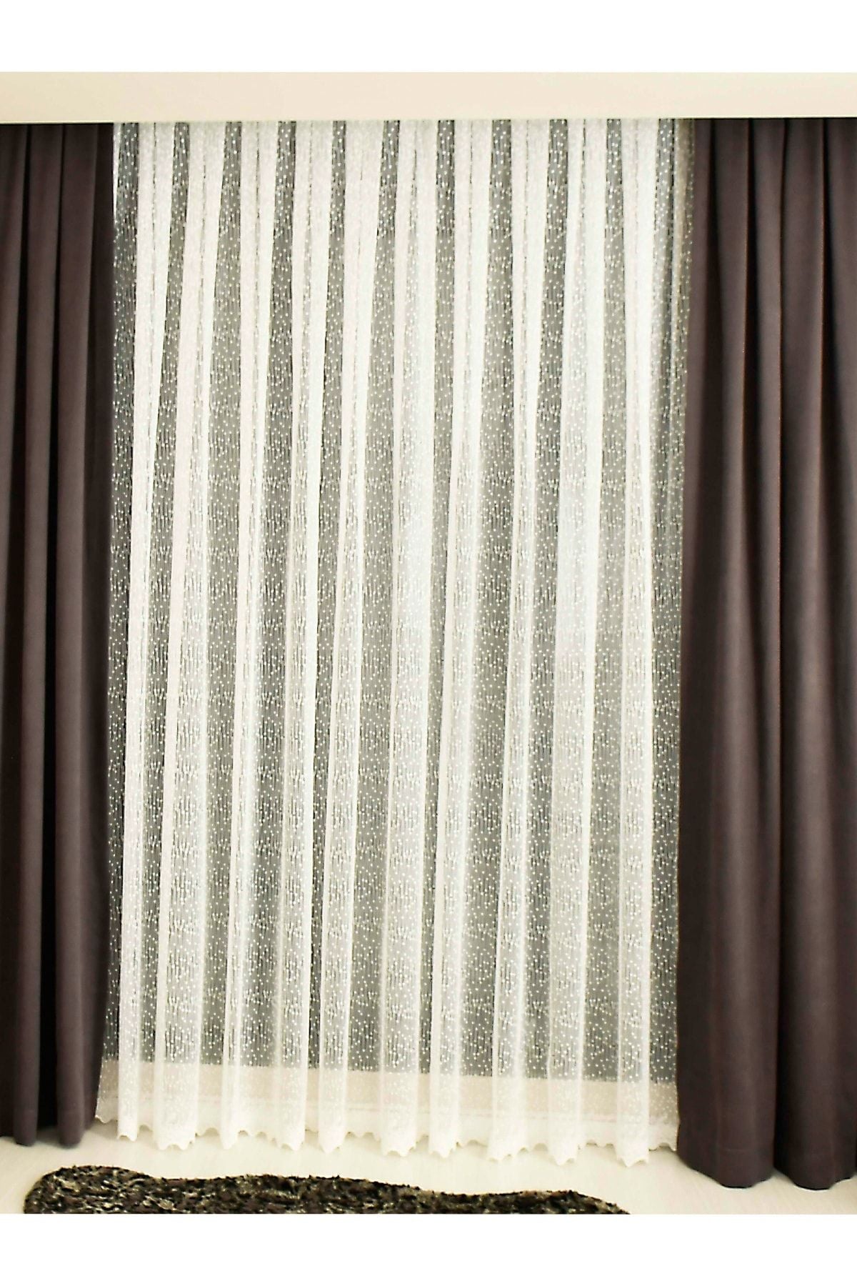 Cortibo Eko 8020 Patterned 1x2 Pleated Sheer Curtain 5