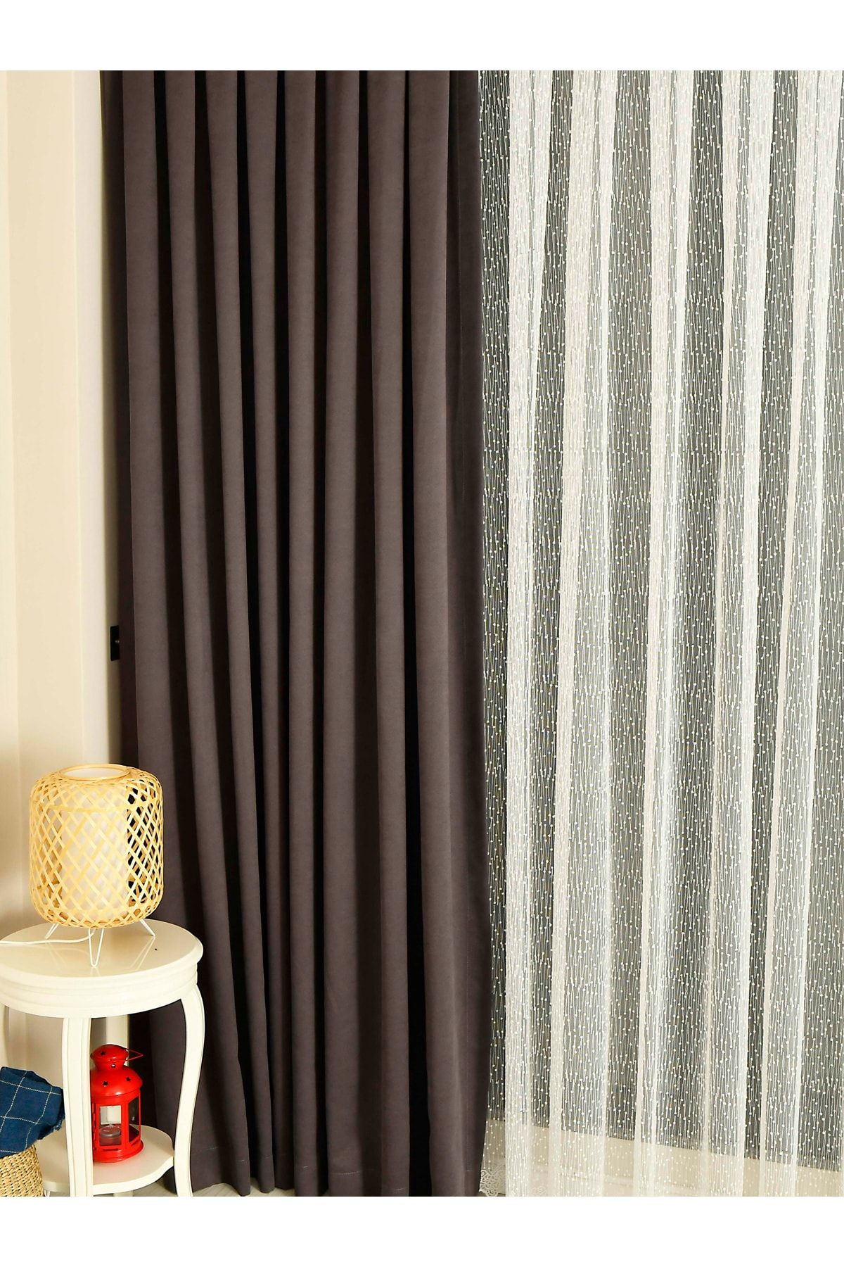 Cortibo Eko 8020 Patterned 1x2 Pleated Sheer Curtain 6