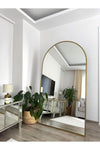 EFFE YAPI DEKOR Gold Metal Framed 180x100 Cm Oval Standing Full-Length Mirror 1