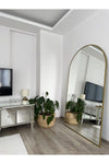 EFFE YAPI DEKOR Gold Metal Framed 180x100 Cm Oval Standing Full-Length Mirror 4