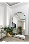 EFFE YAPI DEKOR Black Metal Framed 180x100 Cm Freestanding Oval Full-Length Mirror 1