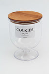 Zezedesing Wooden Vacuum Lid Transparent Cookie Jar 1500 Ml (Hard Plastic) 1