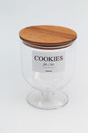 Zezedesing Wooden Vacuum Lid Transparent Cookie Jar 1500 Ml (Hard Plastic) 2