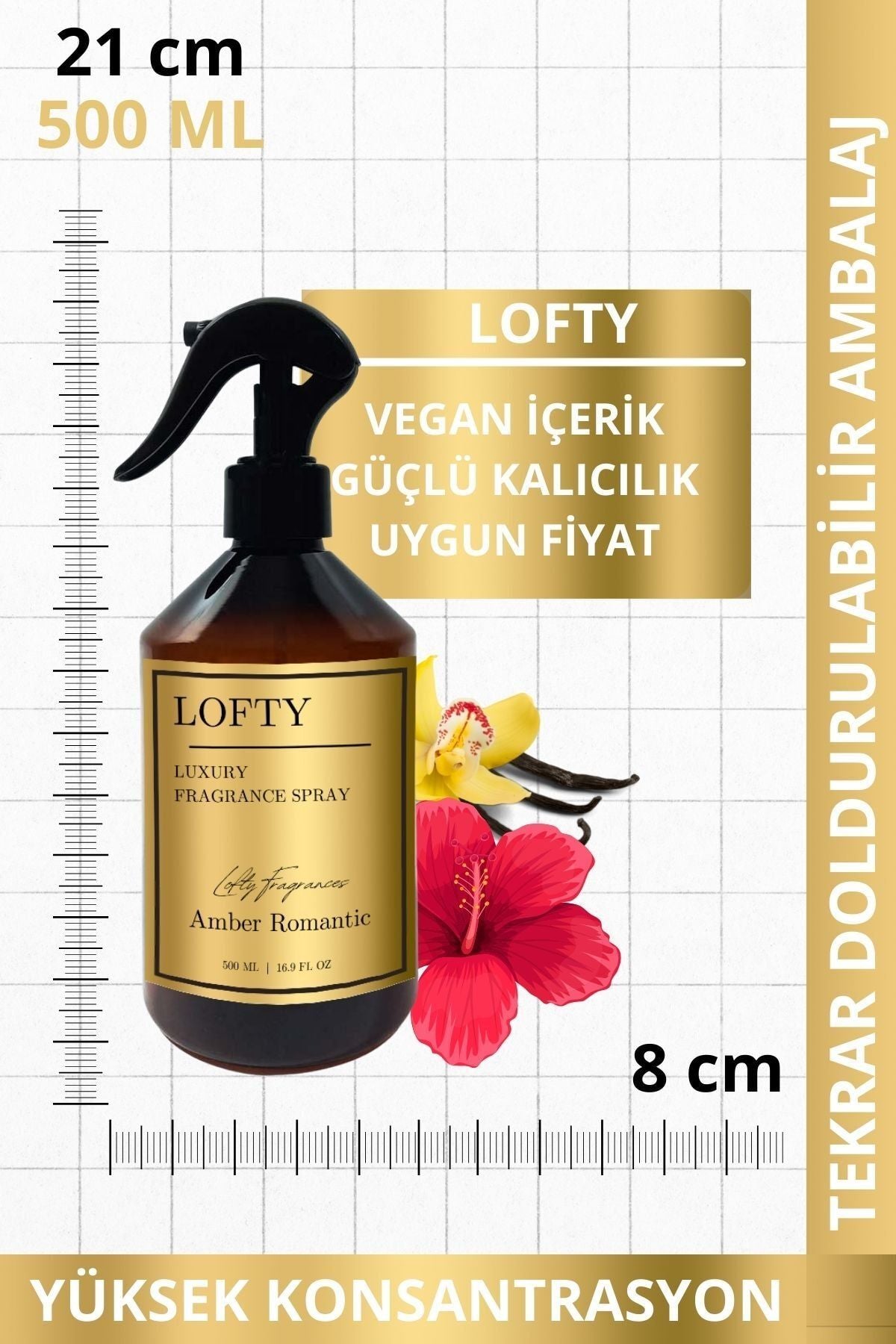 Lofty Amber Romantic Room And Laundry Spray Room Perfume, Room Fragrance, Odor Eliminator 500ml 2