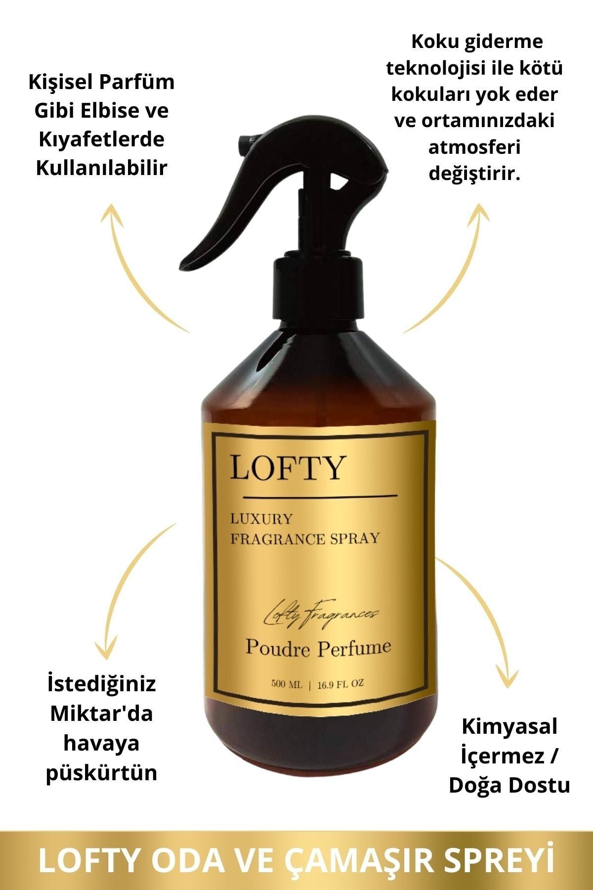 Lofty Amber Romantic Room And Laundry Spray Room Perfume, Room Fragrance, Odor Eliminator 500ml 4