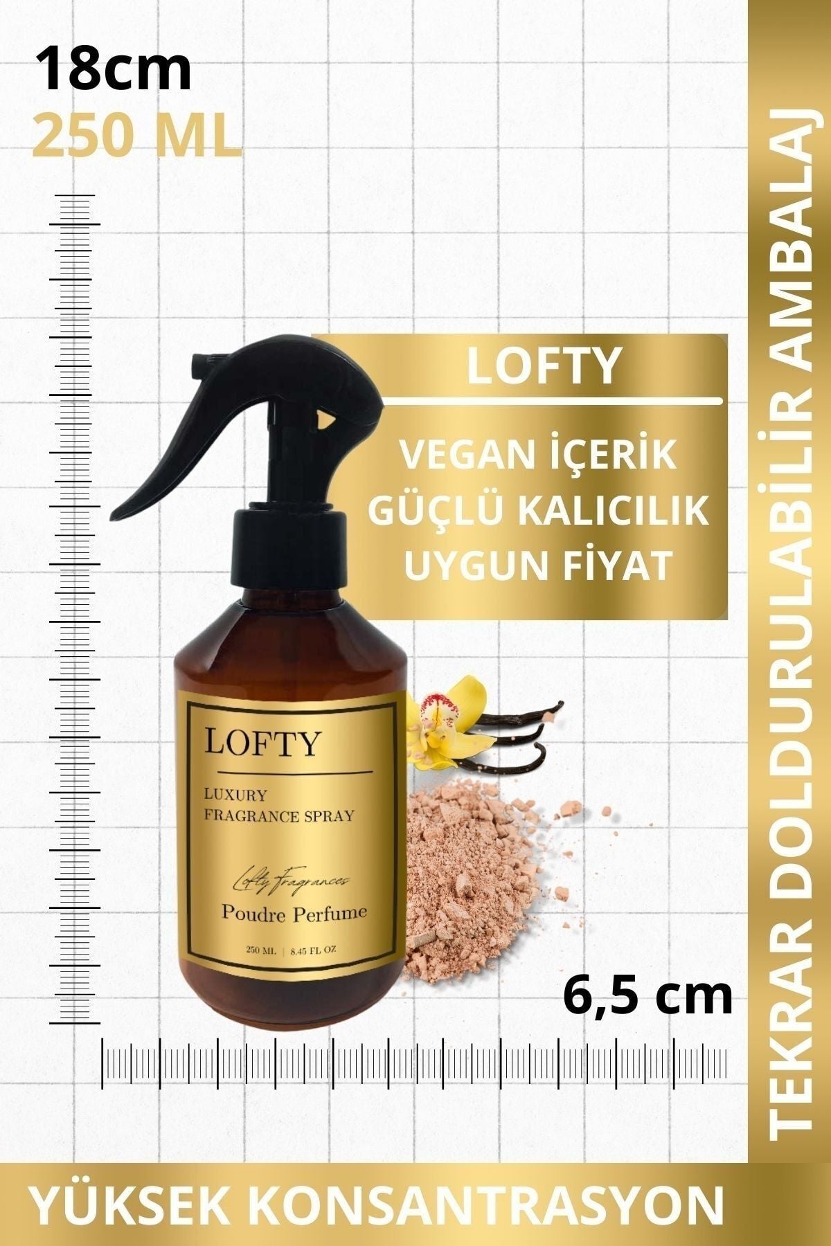 Lofty Pudra Room And Laundry Spray Room Perfume, Room Fragrance, Odor Remover Poudre Perfume 250ml 2