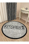 Brillant Latex Leather Base Round Kitchen Rug 1