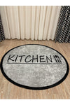 Brillant Latex Leather Base Round Kitchen Rug 2