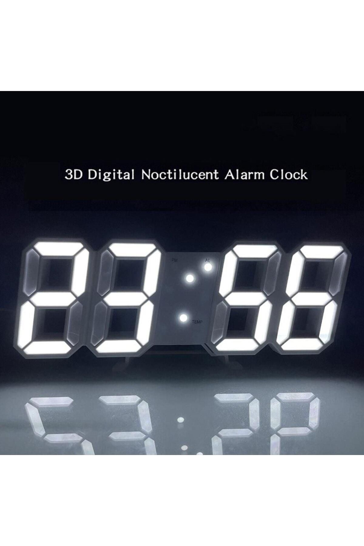 Valkyrie White LED Digital Decorative Desk Or Wall Clock 3