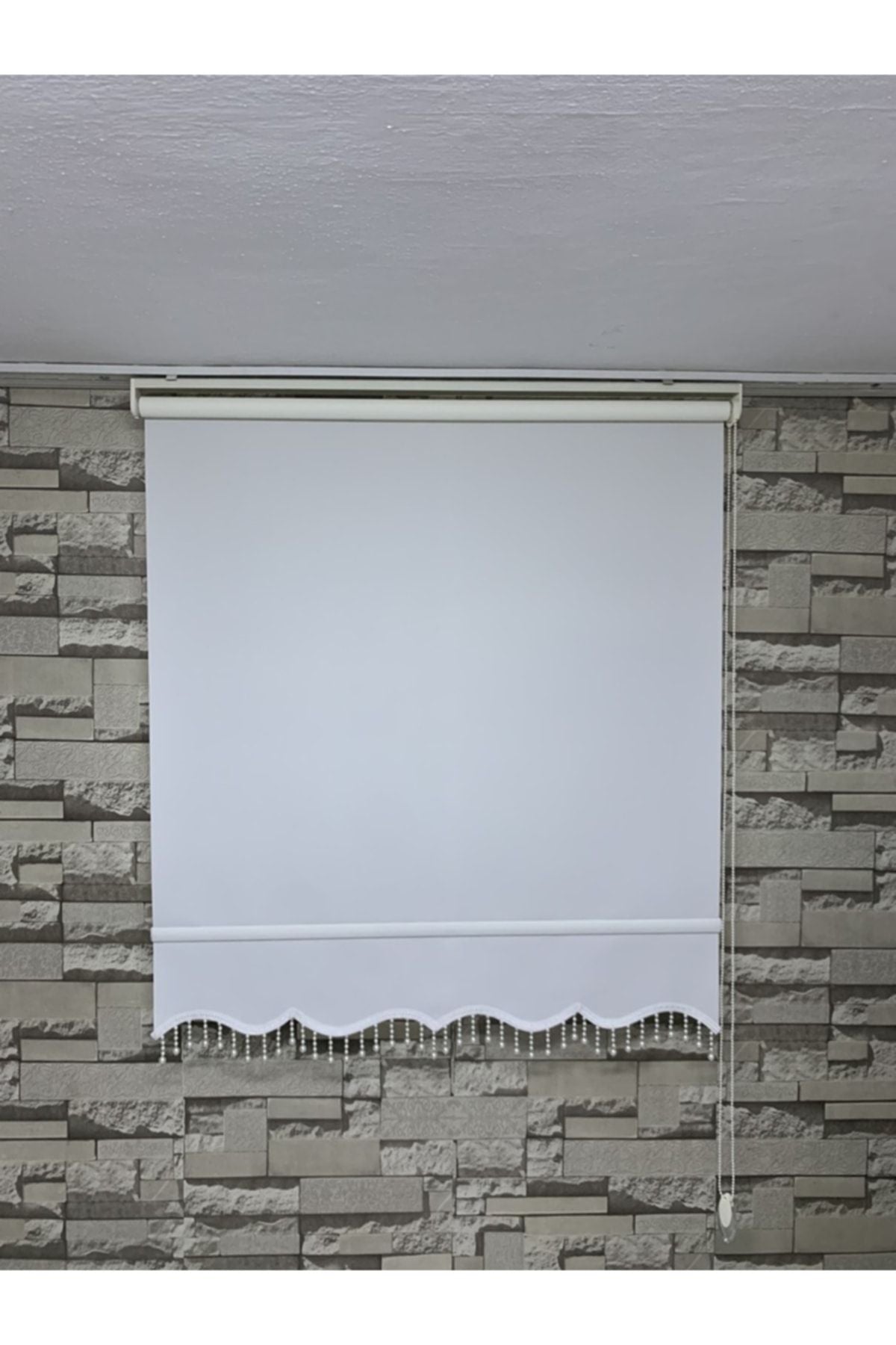 PERDECİNİZ Roller Blind Ecru Color - Sunshade Curtain - Home, Office - Quality Fabric (Bottom Beaded) 2