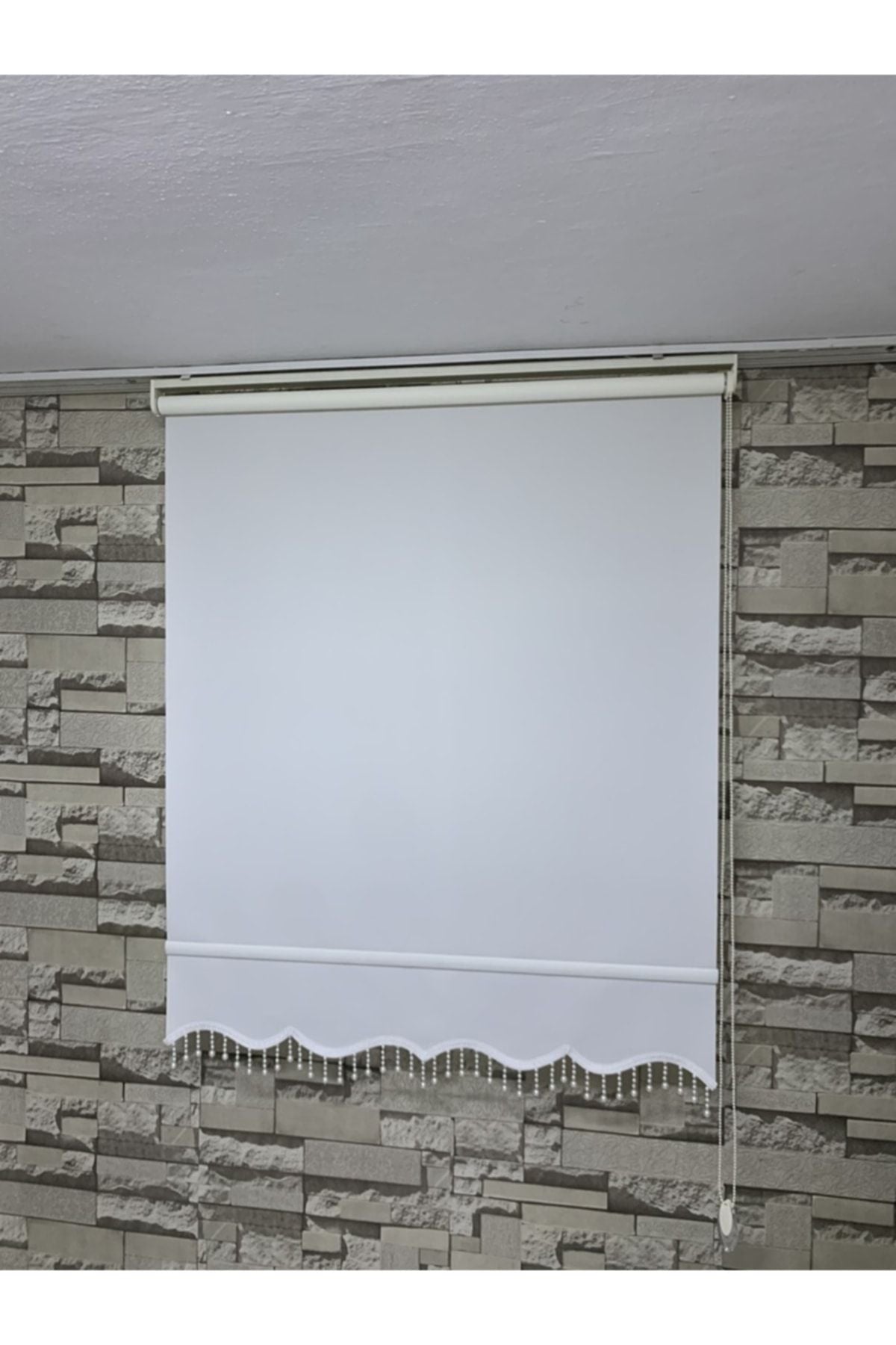 PERDECİNİZ Roller Blind Ecru Color - Sunshade Curtain - Home, Office - Quality Fabric (Bottom Beaded) 5