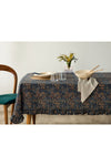 English Home Florals Polycotton Ruffled Tablecloth 150x220 Cm Navy Blue 1