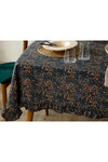 English Home Florals Polycotton Ruffled Tablecloth 150x220 Cm Navy Blue 2