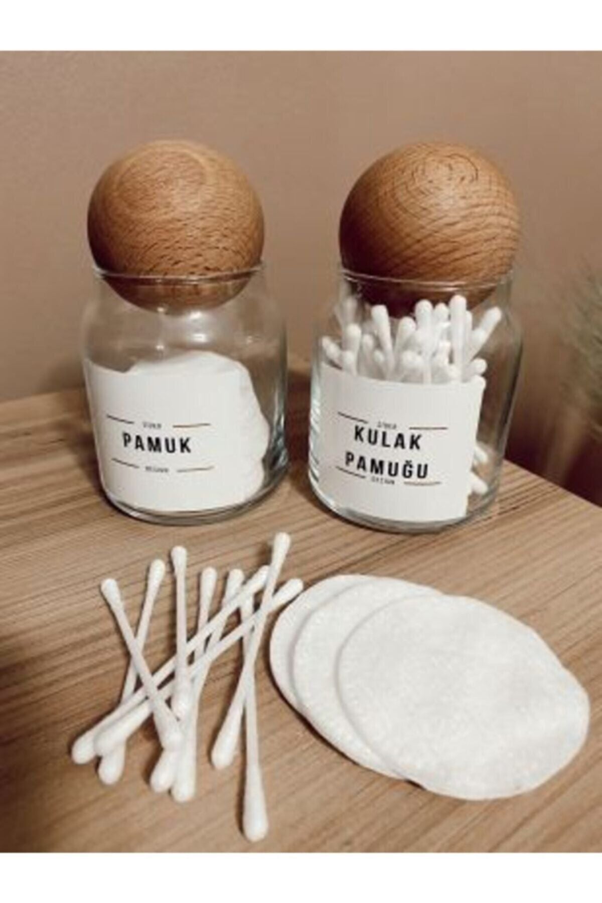 FBZhome Glass Decorative Ball-Lid Cotton Swab And Cotton Jar 300 Ml 4