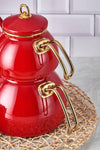 Neva N3176 Pitaya Havana Enamel Teapot Set 4