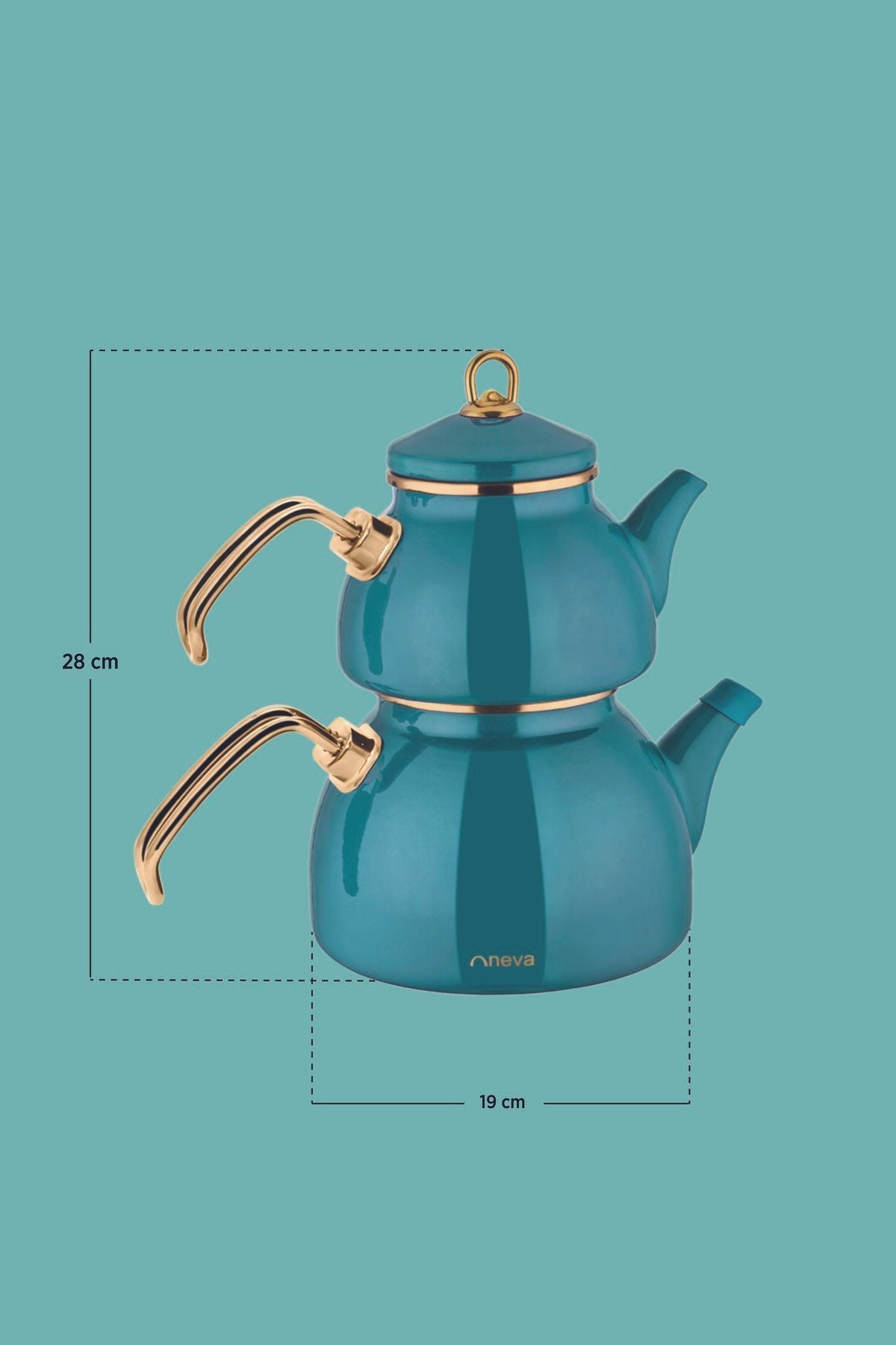 Neva N3170 Menthol Havana Enamel Teapot Set 3