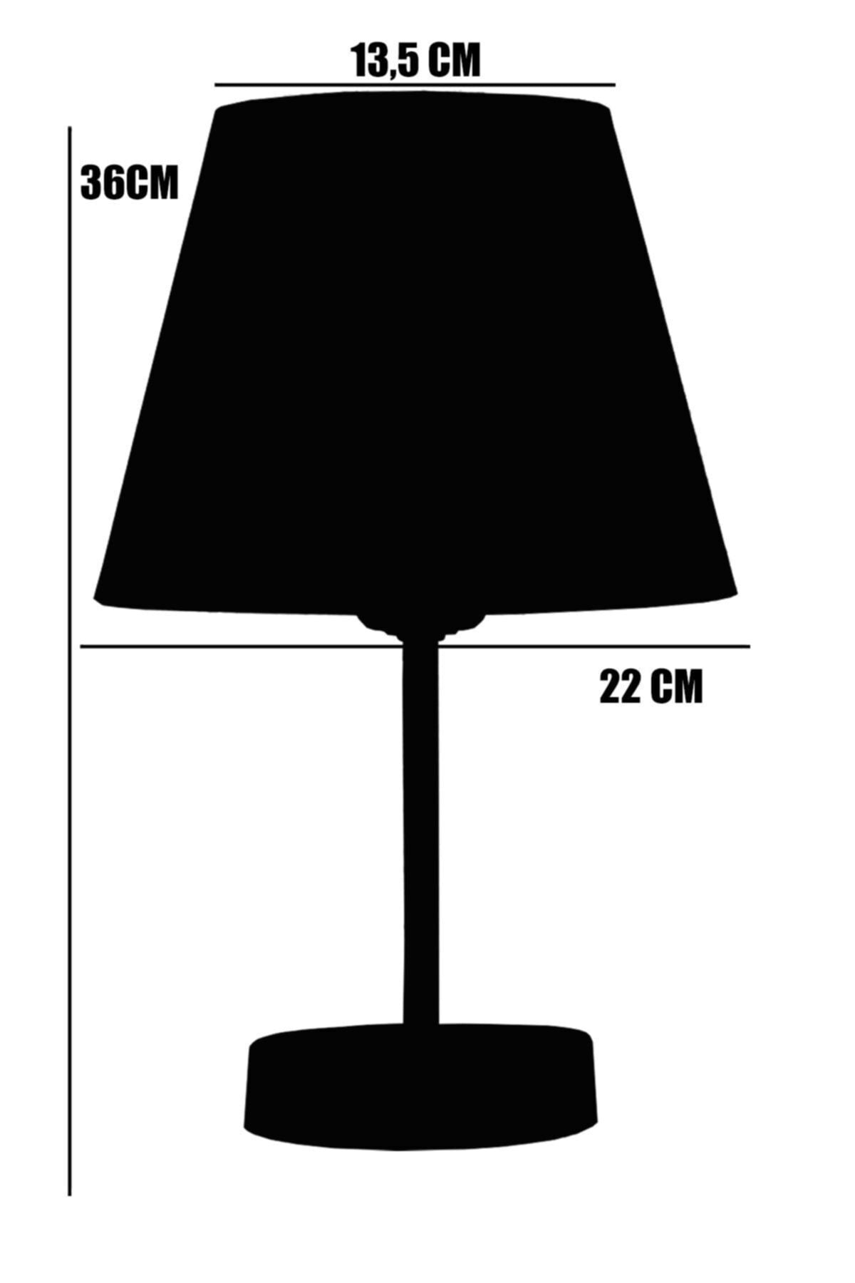 Vivido Abajur White Modern Bedroom Lamp with Black Stand Table Lamp 2