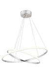 Dekorluna Bernardo 45x35 Large Circle Chrome Modern Pendant White Light LED Chandelier 4