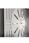 aSSe Tasarım Special Square Line Pattern Decorative White & Gold Special Wall Clock 50x50cm 4