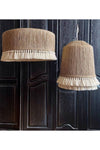 EACHTOME Lighting Bohemian Jute Wrapped Macrame Tassel Drum Chandelier 2