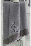 B2B Plus Embroidered Cotton 2-Piece Bathrobe Set | Gray 3