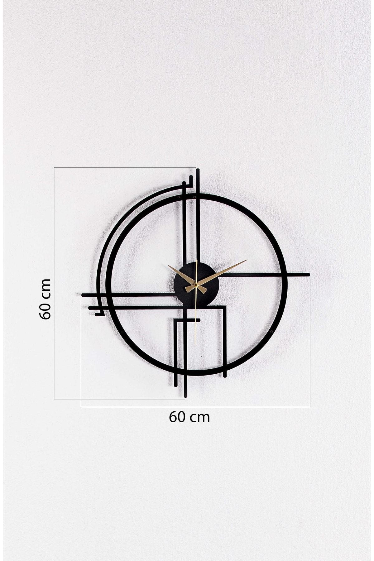 Gowpenart Querencia Metal Black Wall Clock 1.5mm Thickness 60x60 cm 3