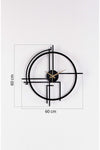 Gowpenart Querencia Metal Black Wall Clock 1.5mm Thickness 60x60 cm 3