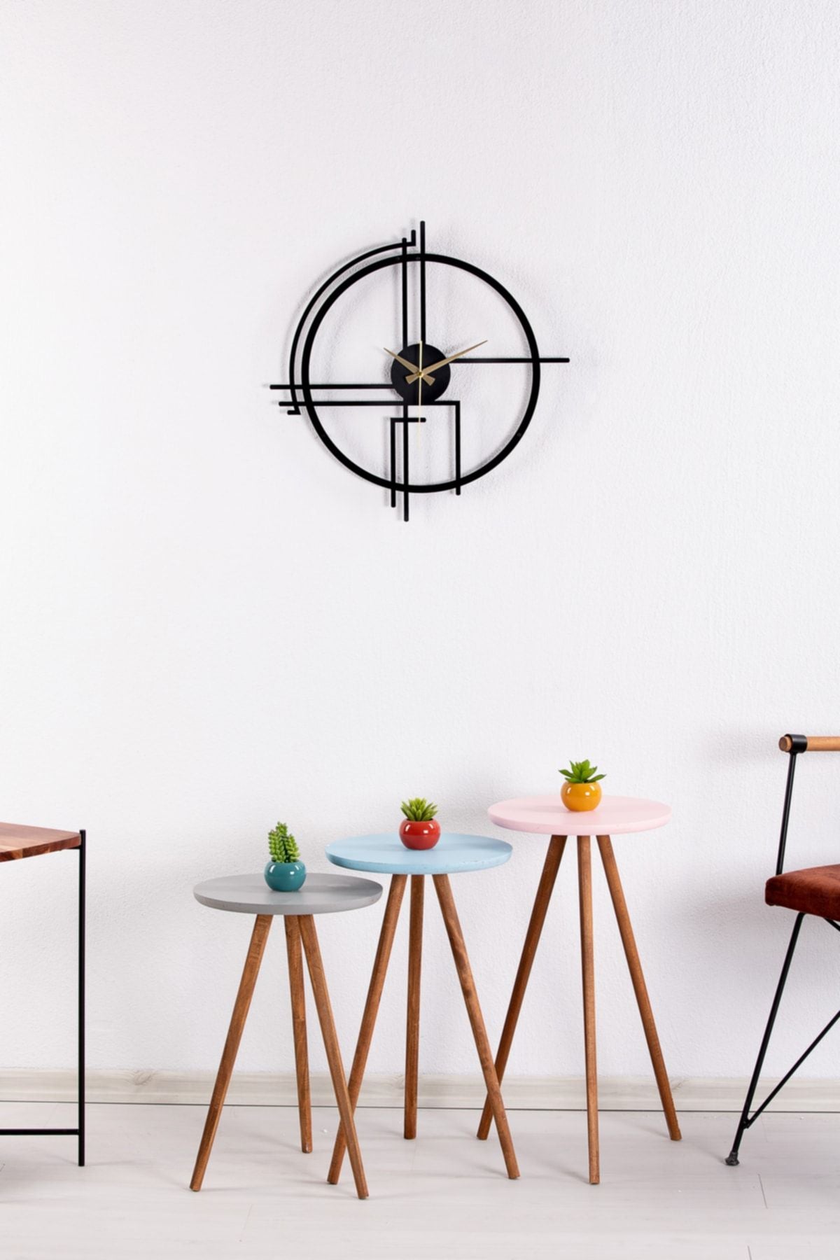 Gowpenart Querencia Metal Black Wall Clock 1.5mm Thickness 60x60 cm 4