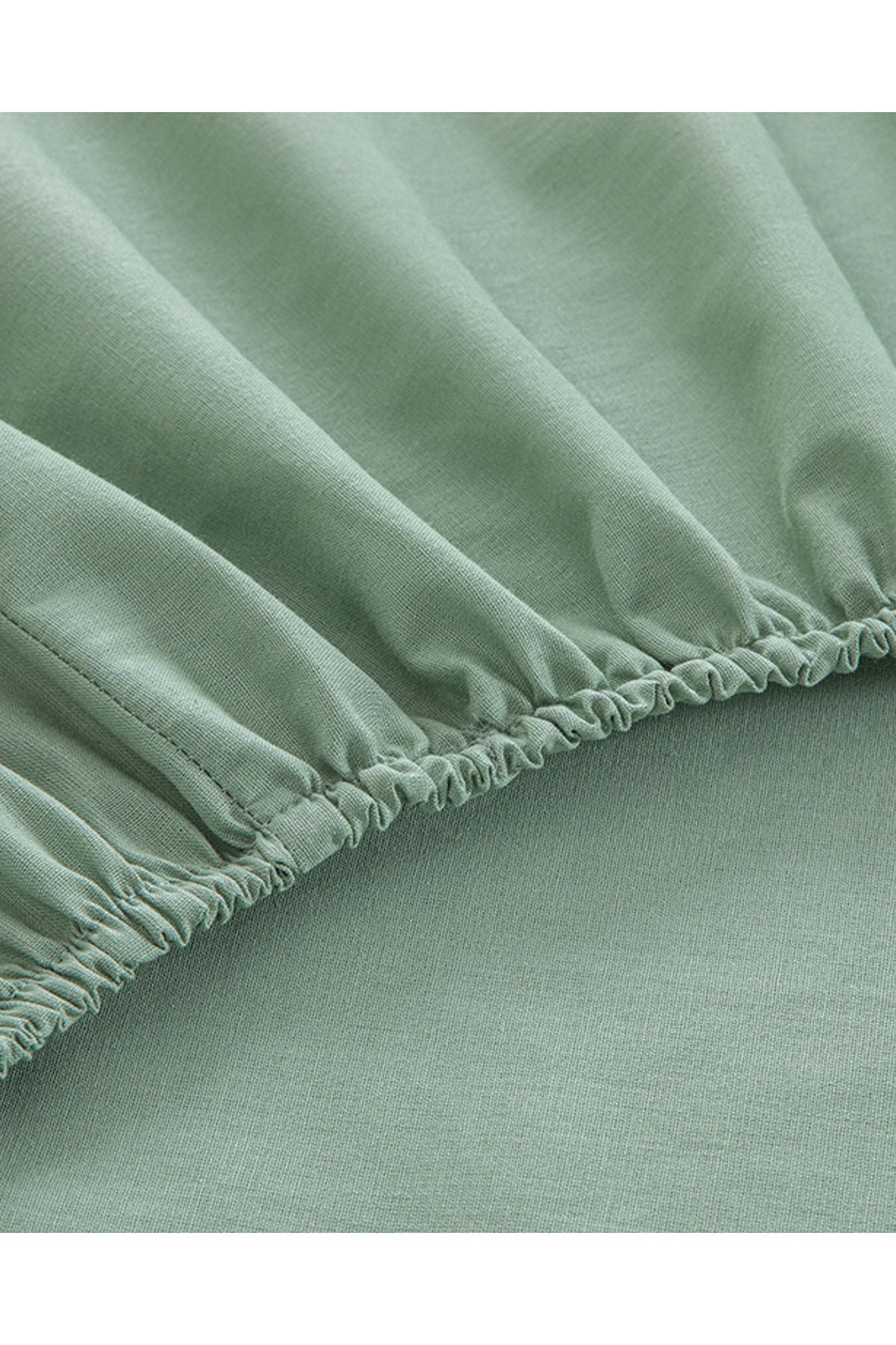 English Home Plain Cotton Single Fitted Sheet Sage Green 3