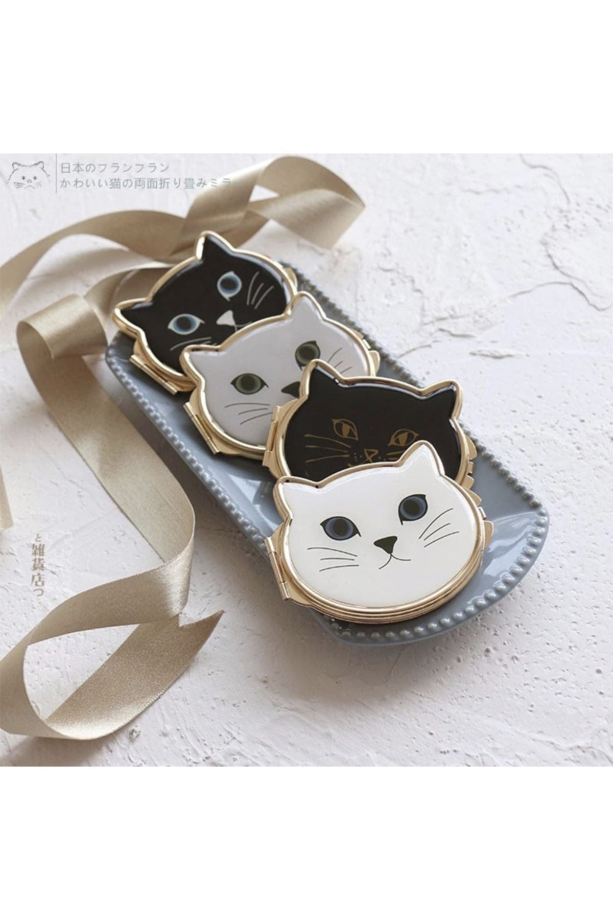 Zemtigo Cat Design Cosmetic Pocket Mirror with Cover 3