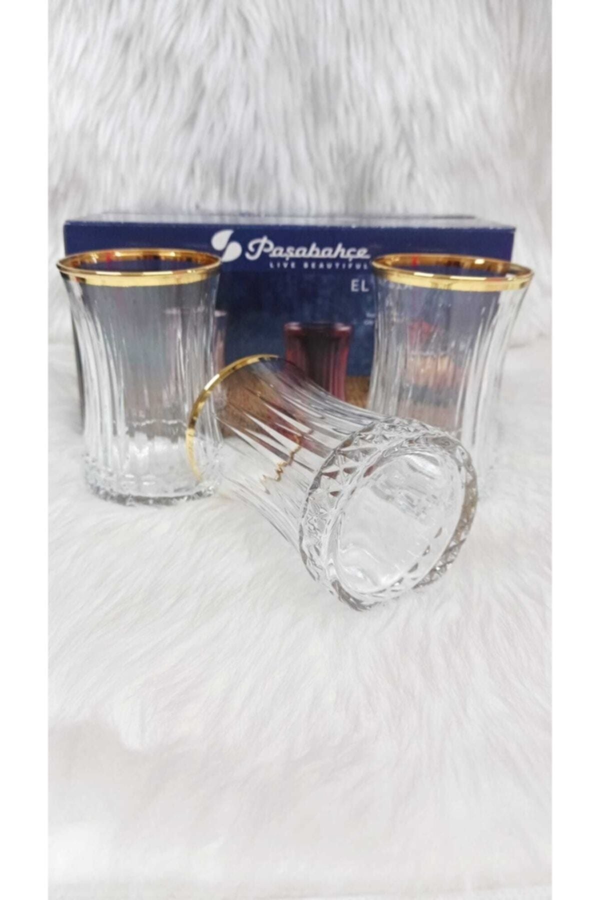 Paşabahçe 42901 Elysia Gilded 6-Piece Tea Glass Set 1