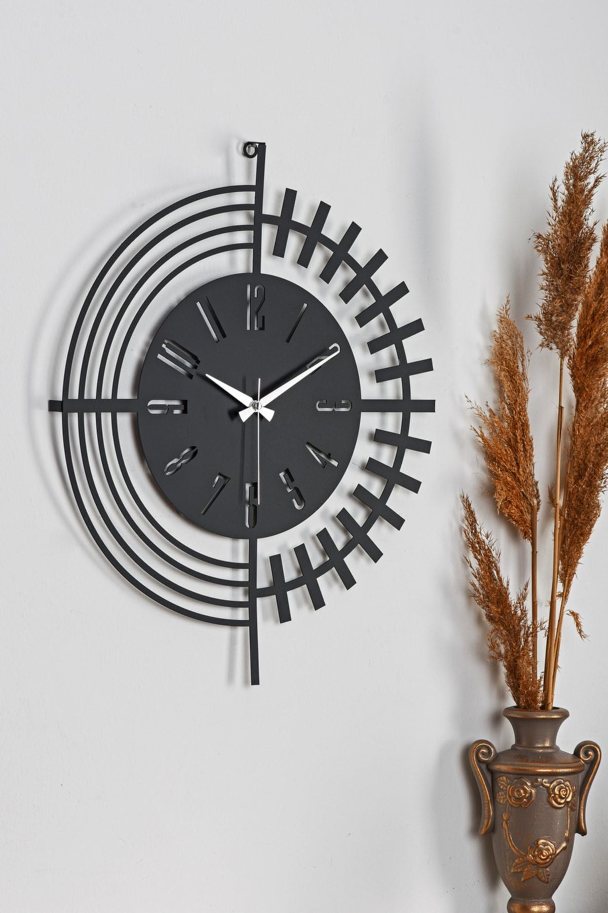 Muyika Design Muyika Dubai New Collection Decorative Metal Black Wall Clock 41x41cm Silent Mechanism Mds-41 1