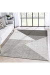 Sermod 91-Padded Gray Large Triangle Geometric Pattern Non-Slip Elastic Carpet Cover 1