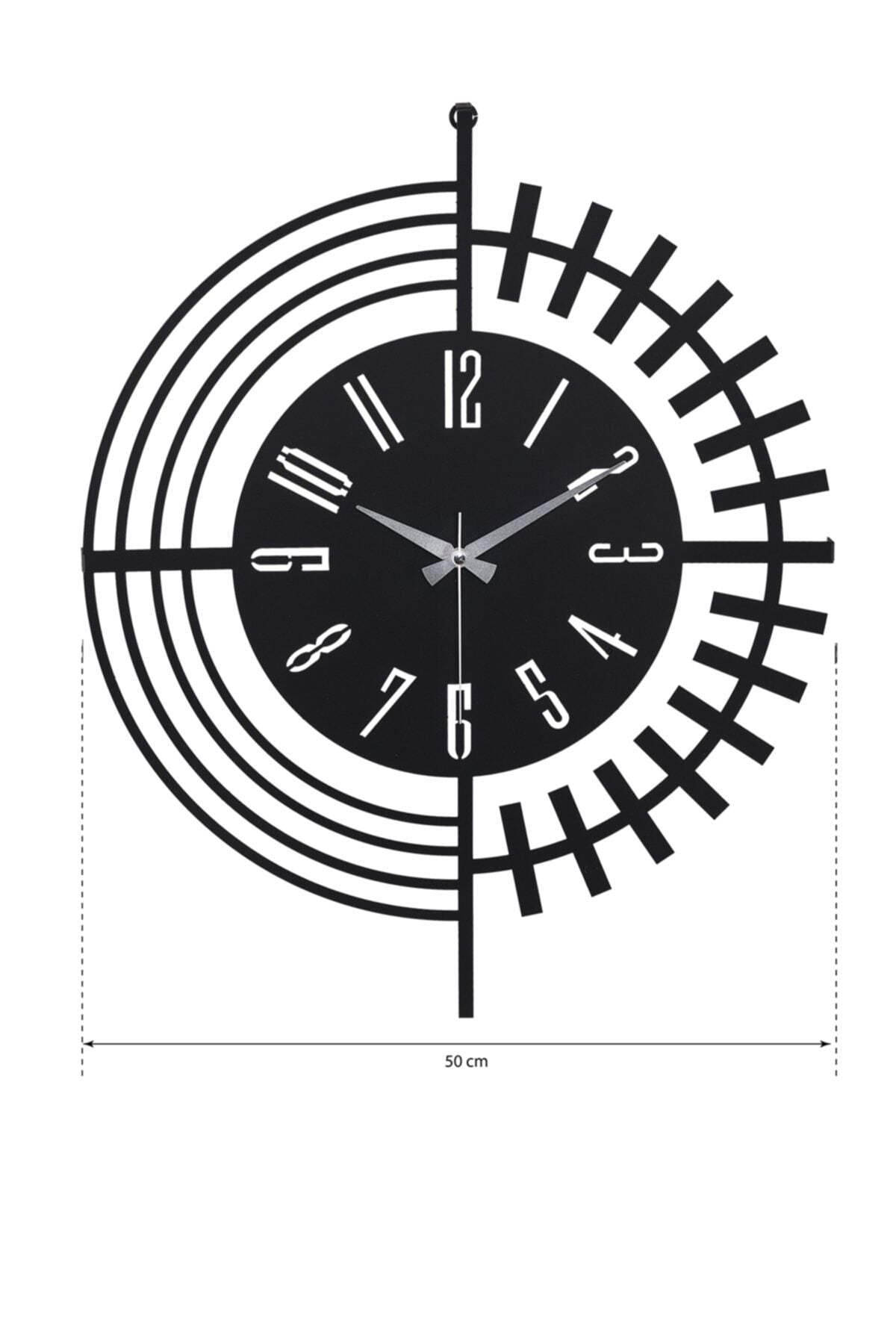 Muyika Design Muyika Dubai Metal Black Wall Clock 50x50cm Silent Mechanism Mds-50 7