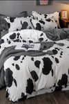 İQON Elastic Fitted Sheet Duvet Cover Set Double Full Dalmatian White 2