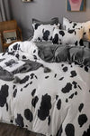 İQON Elastic Fitted Sheet Duvet Cover Set Double Full Dalmatian White 3