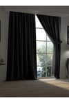 Perle Super Blackout Series Night Black Color Lightproof Pleated Curtain 1